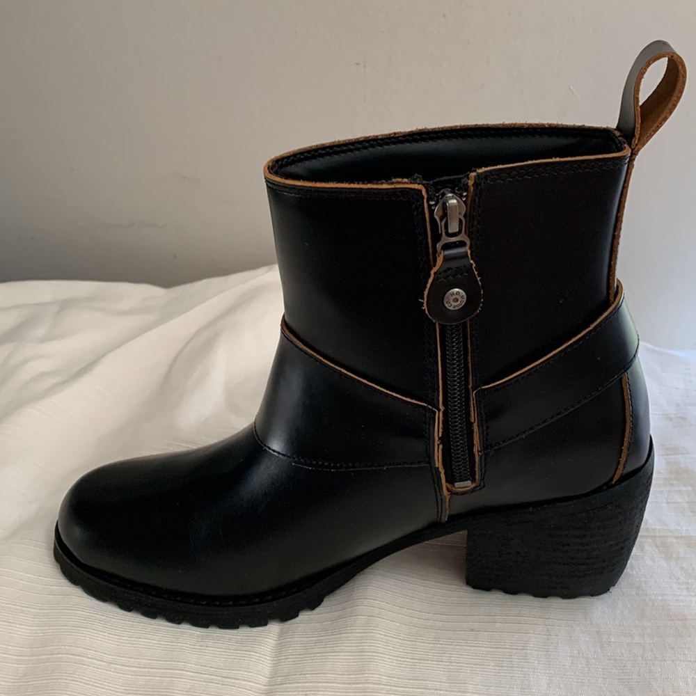 Harley-Davidson Lalanne Size 9 black leather moto boots - Picture 2 of 11